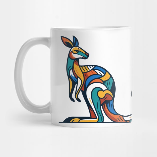 Pop art kangaroo illustration. cubism illustration of a kangaroo by gblackid